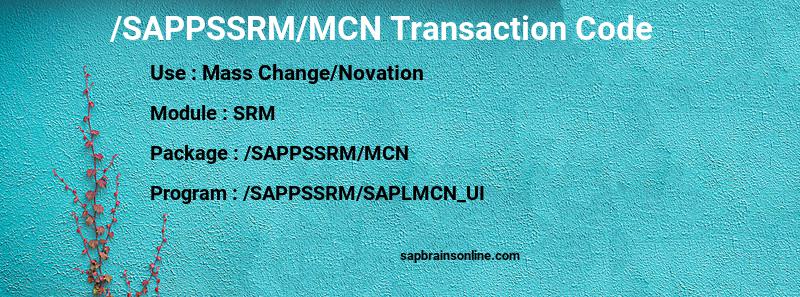 SAP /SAPPSSRM/MCN transaction code