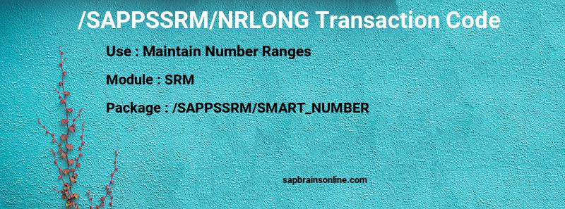 SAP /SAPPSSRM/NRLONG transaction code