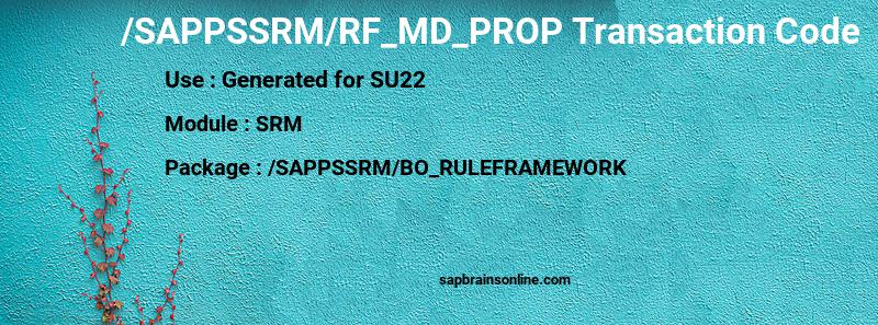 SAP /SAPPSSRM/RF_MD_PROP transaction code