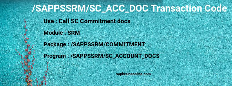 SAP /SAPPSSRM/SC_ACC_DOC transaction code