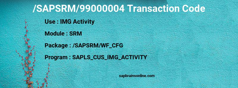 SAP /SAPSRM/99000004 transaction code