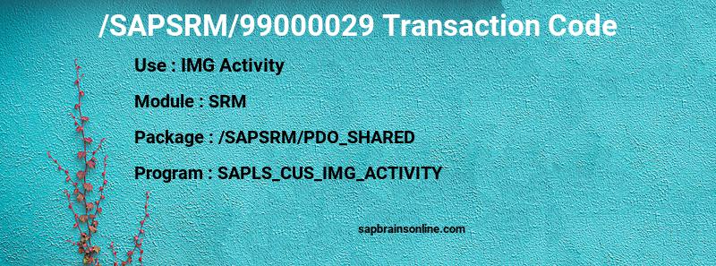 SAP /SAPSRM/99000029 transaction code