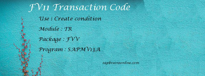 SAP FV11 transaction code