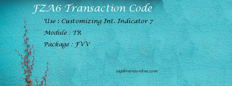 SAP FZA6 transaction code